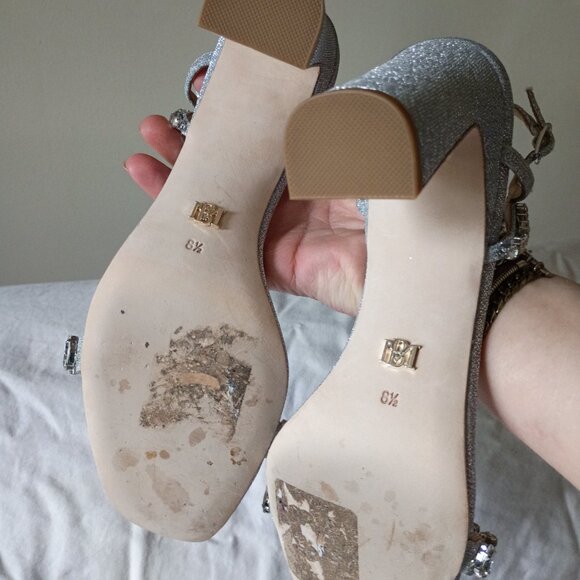 Badgley Mischka Jeweled Tanisha Sandals Heels Size US 8.5 Women's - Picture 9 of 10